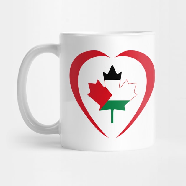 Palestinian Canadian Multinational Patriot Flag (Heart) by Village Values